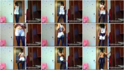 WetandDirty - Natalia pisses in nylon tights and shorts.ScrinList